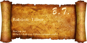 Babics Tibor névjegykártya